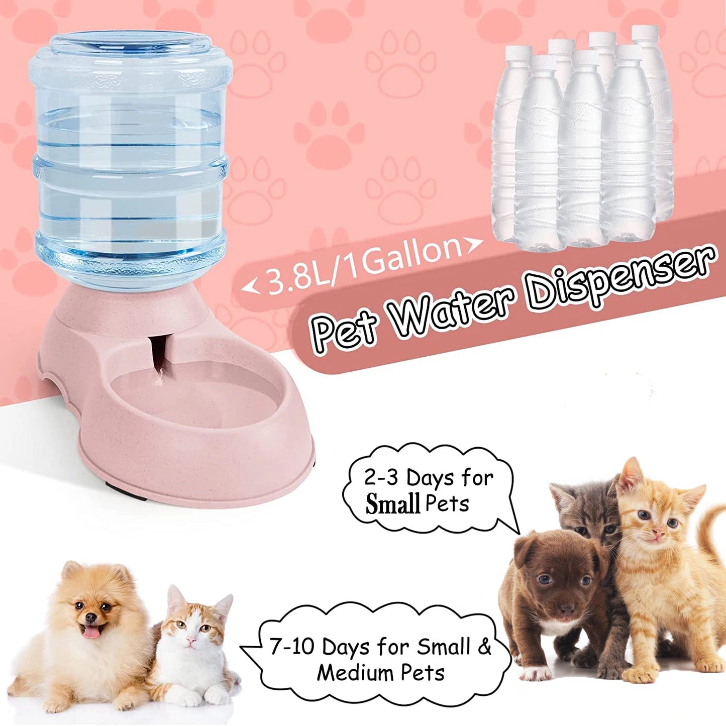 Automatic Water Dispenser Pet Feeder Large Capacity Bowl