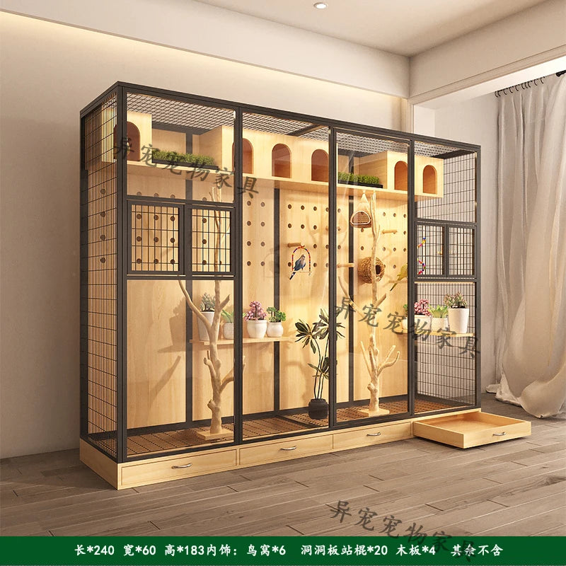 Parrot Xuanfeng solid wood special bird cage