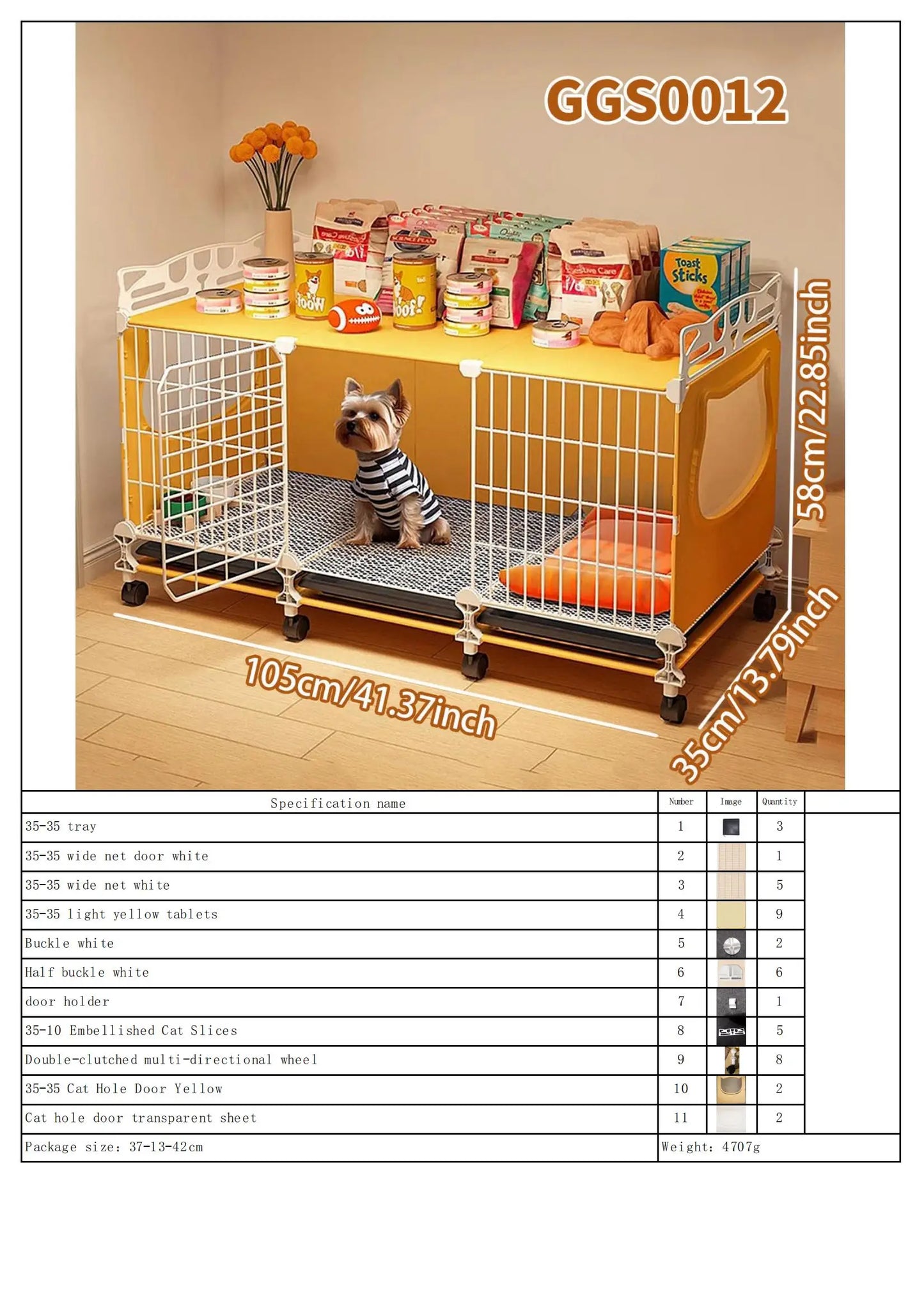 Dog Cage with Tray for Small Dogs Like Pomeranian, Teddy, Bichon, Pet Kennel for Autumn and Winter, Warm Dog Bed for Small Dogs with Separate Toilet