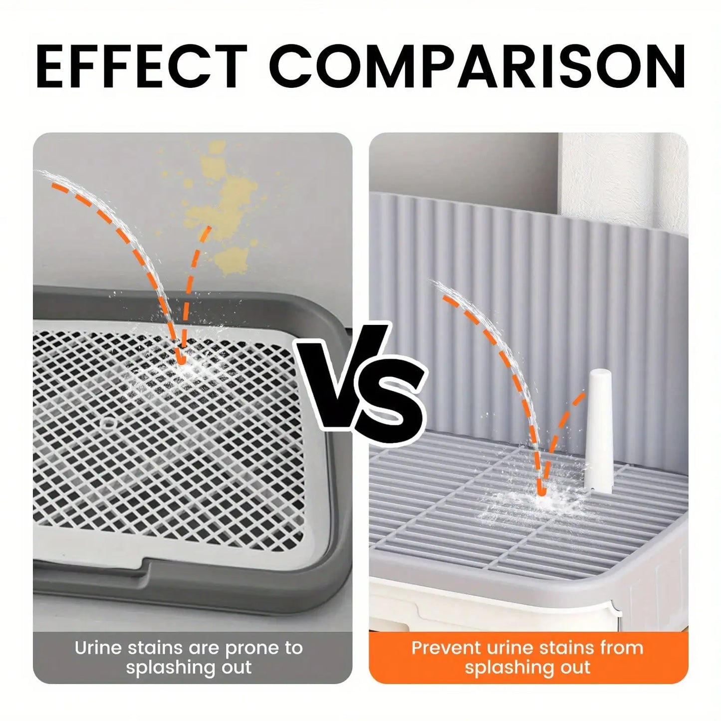 Dog Litter Potty Tray With Protection Wall Keeps Floors Dry