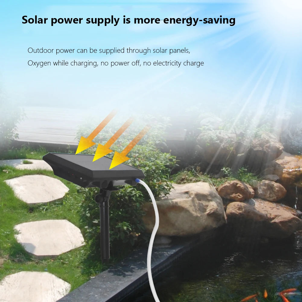 Fish Pond Solar Air Pump Multi-function USB Charging Ventilator Aquarium Outdoor Fishing Rotary Oxygen Fish Tool