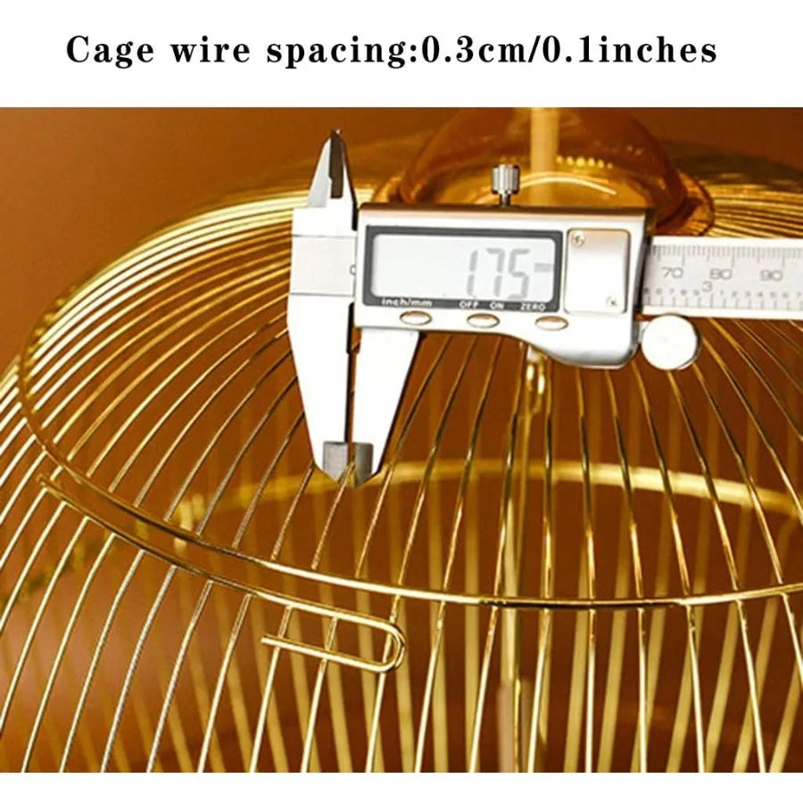Bird Cage for Parakeets and Canaries Elegant Retro Golden Design Affordable Luxury Home Decor for Doves and Parrots Ideal for I