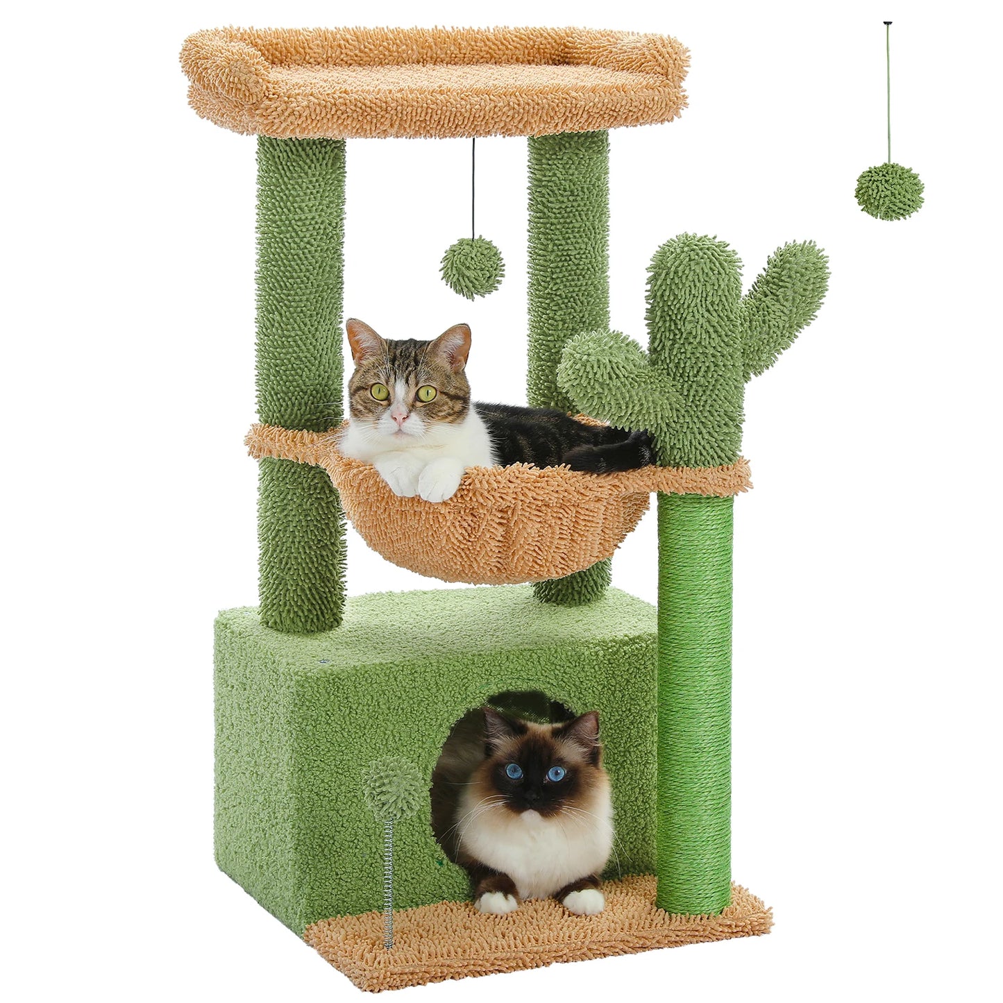 Cactus 4 In 1 Indoor Cat Tree With Oversized Condo