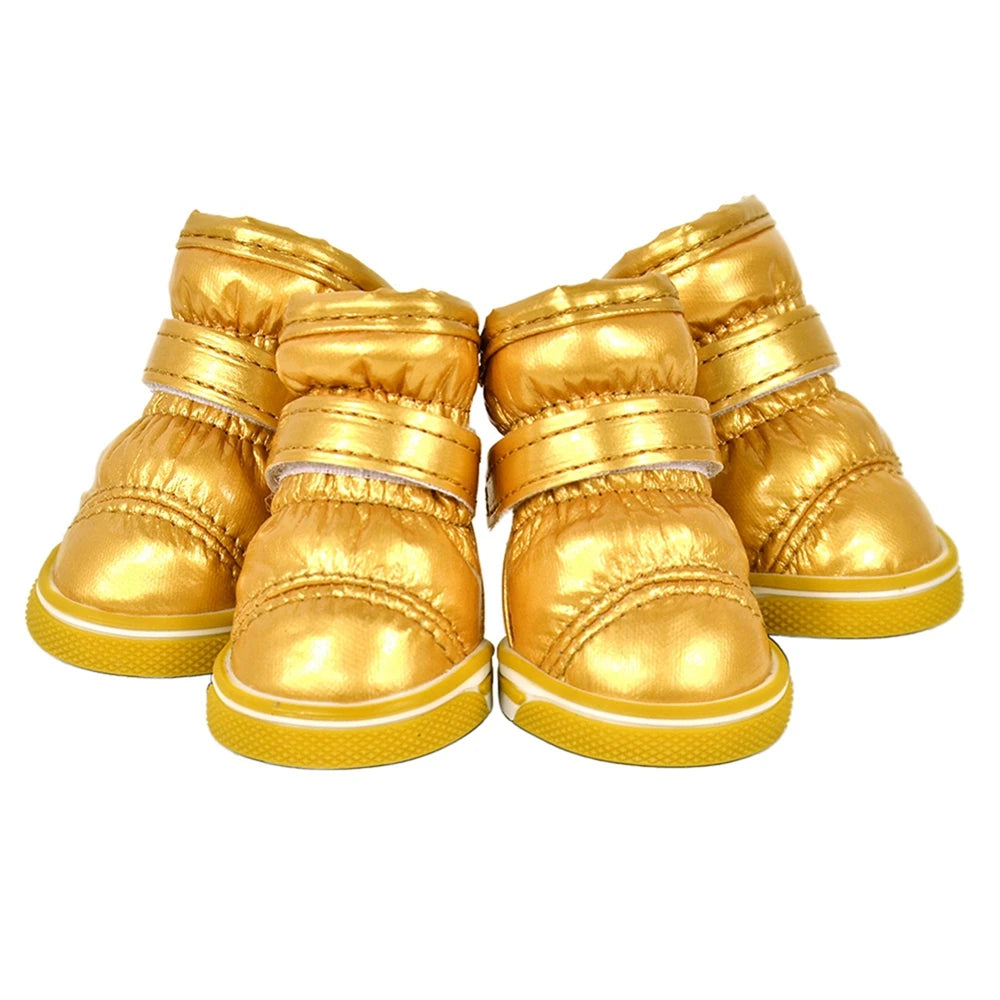 4Pcs/set Pet Dogs Winter Rain Shoes Waterproof Dog Snow Boots
