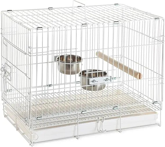 spacious white 20x12.5x15.5 travel bird cage