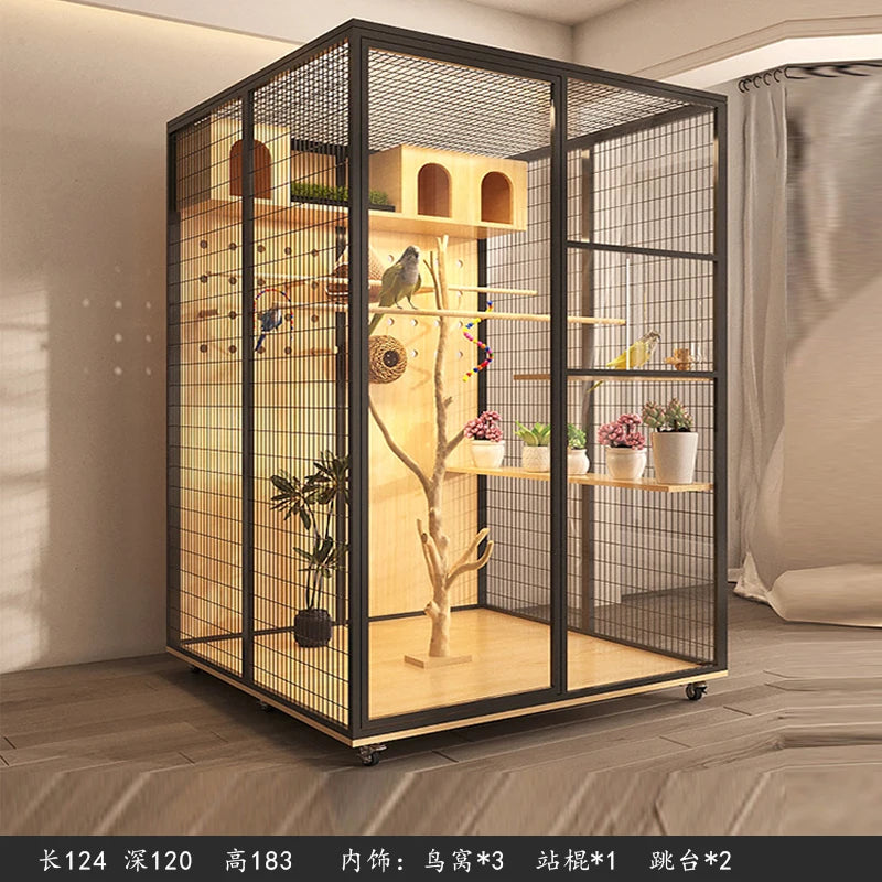 Parrot Xuanfeng solid wood special bird cage
