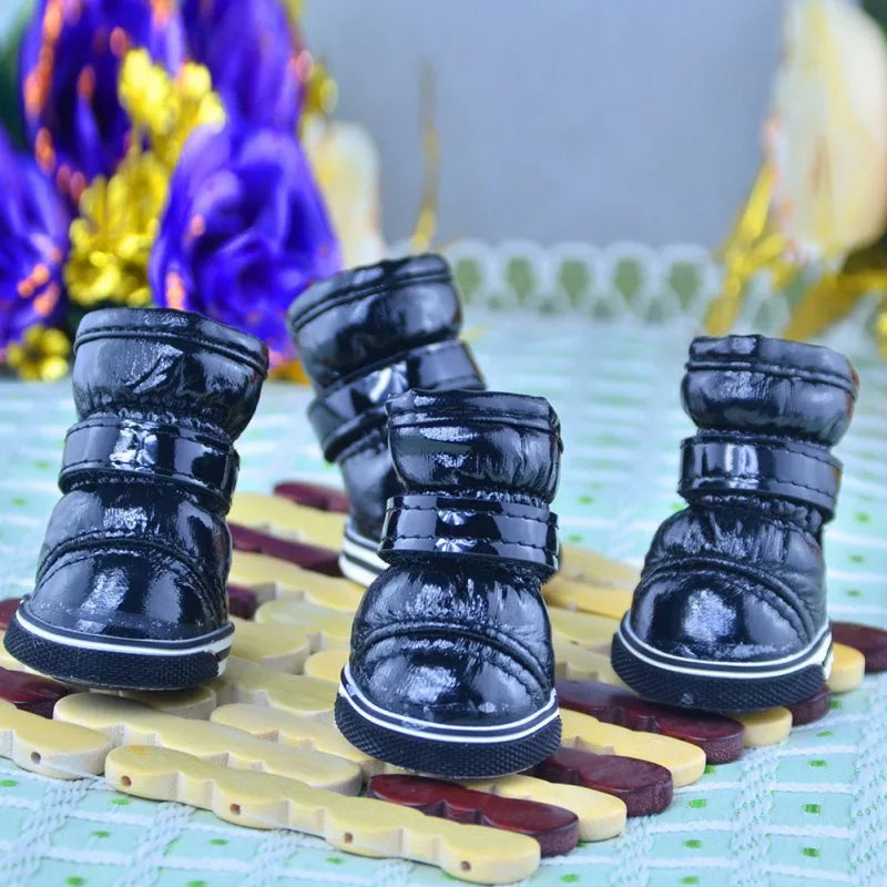 4Pcs/set Pet Dogs Winter Rain Shoes Waterproof Dog Snow Boots