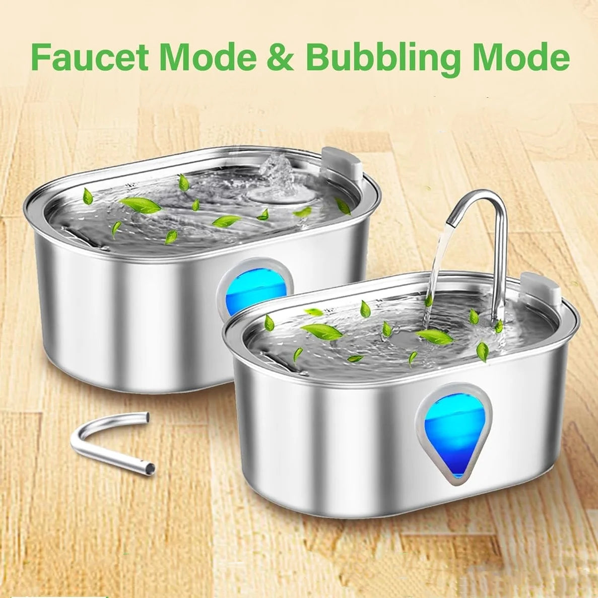 3.5L large capacity pet water dispenser automatic stainless steel cat water fountain with transparent window observe water level