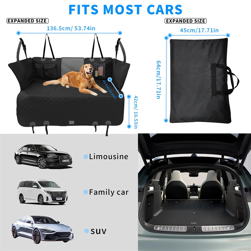 Dog Car Hammock Waterproof Back Seat Extender Mesh Guard