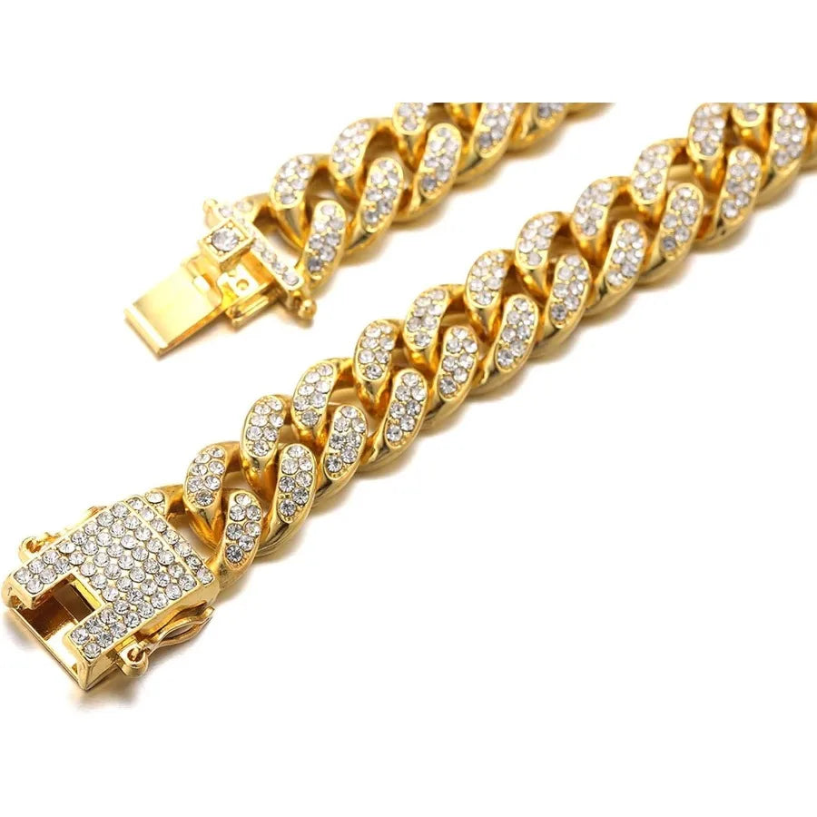 Hign Concerned Iced Diamond Cuban Link Cat Collar For Cats