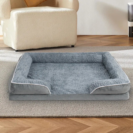 Dog Sofa Bed Memory Foam Pet Couch with Washable Cover Indoor Comfortable Lounger for Small  Medium Dogs