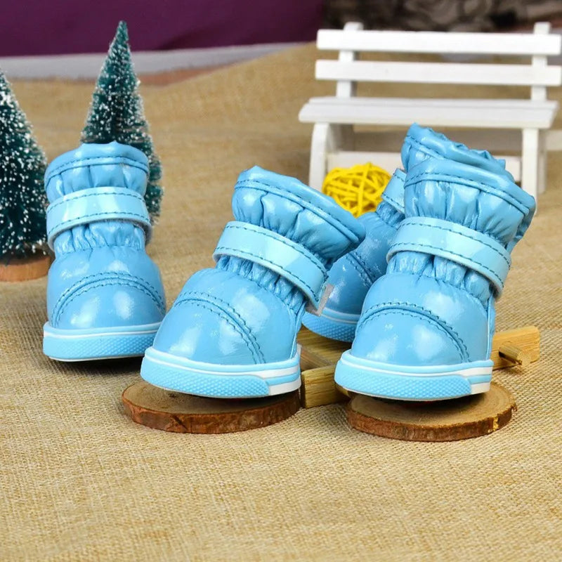 4Pcs/set Pet Dogs Winter Rain Shoes Waterproof Dog Snow Boots