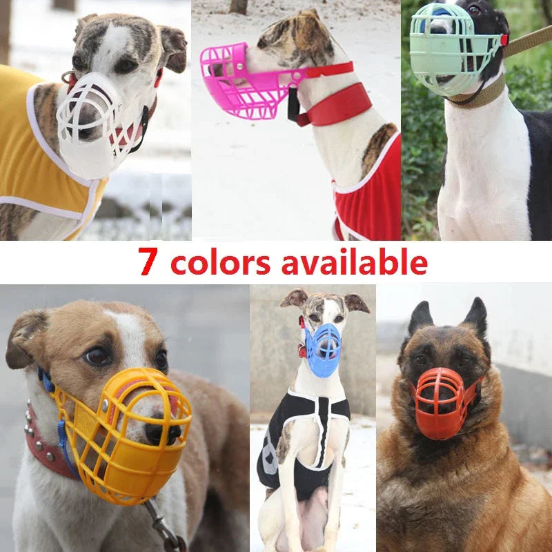 Adjustable Dog Muzzle Breathable Plastic Mouth Cover S M L