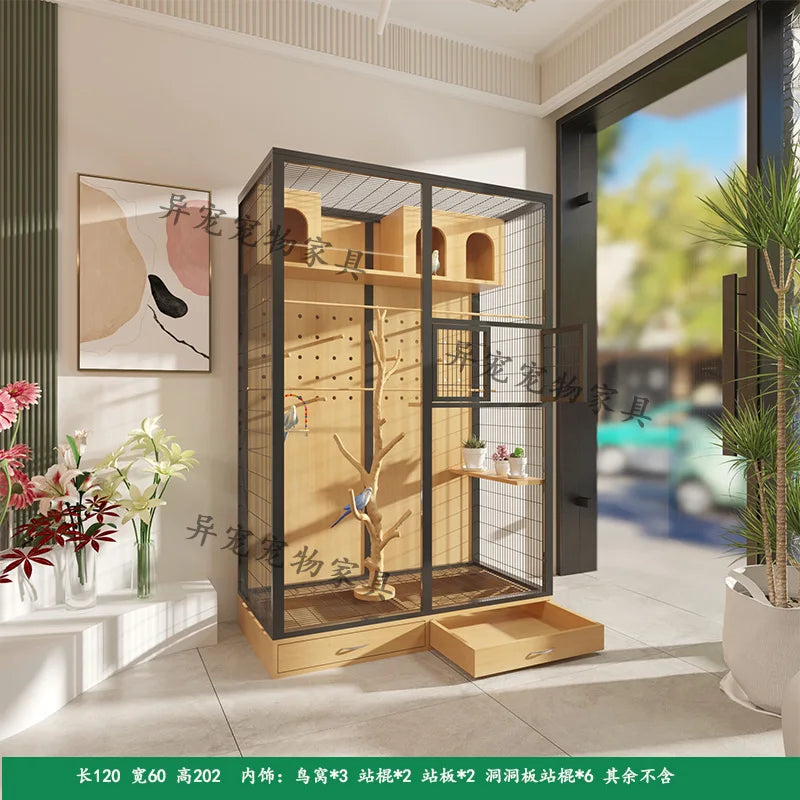 Parrot Xuanfeng solid wood special bird cage