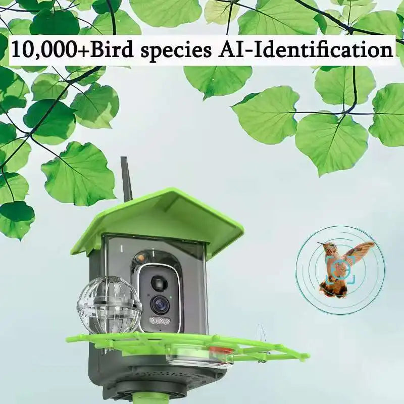 Bird Feeder Camera 4MP 2K HD Bird Video Capture WiFi Solar Powered Camera Battery with Solar Panel, Instant Alerts, Birdwatching
