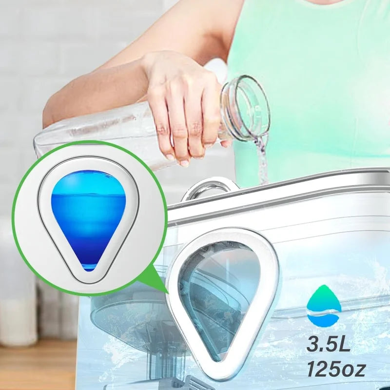 3.5L large capacity pet water dispenser automatic stainless steel cat water fountain with transparent window observe water level