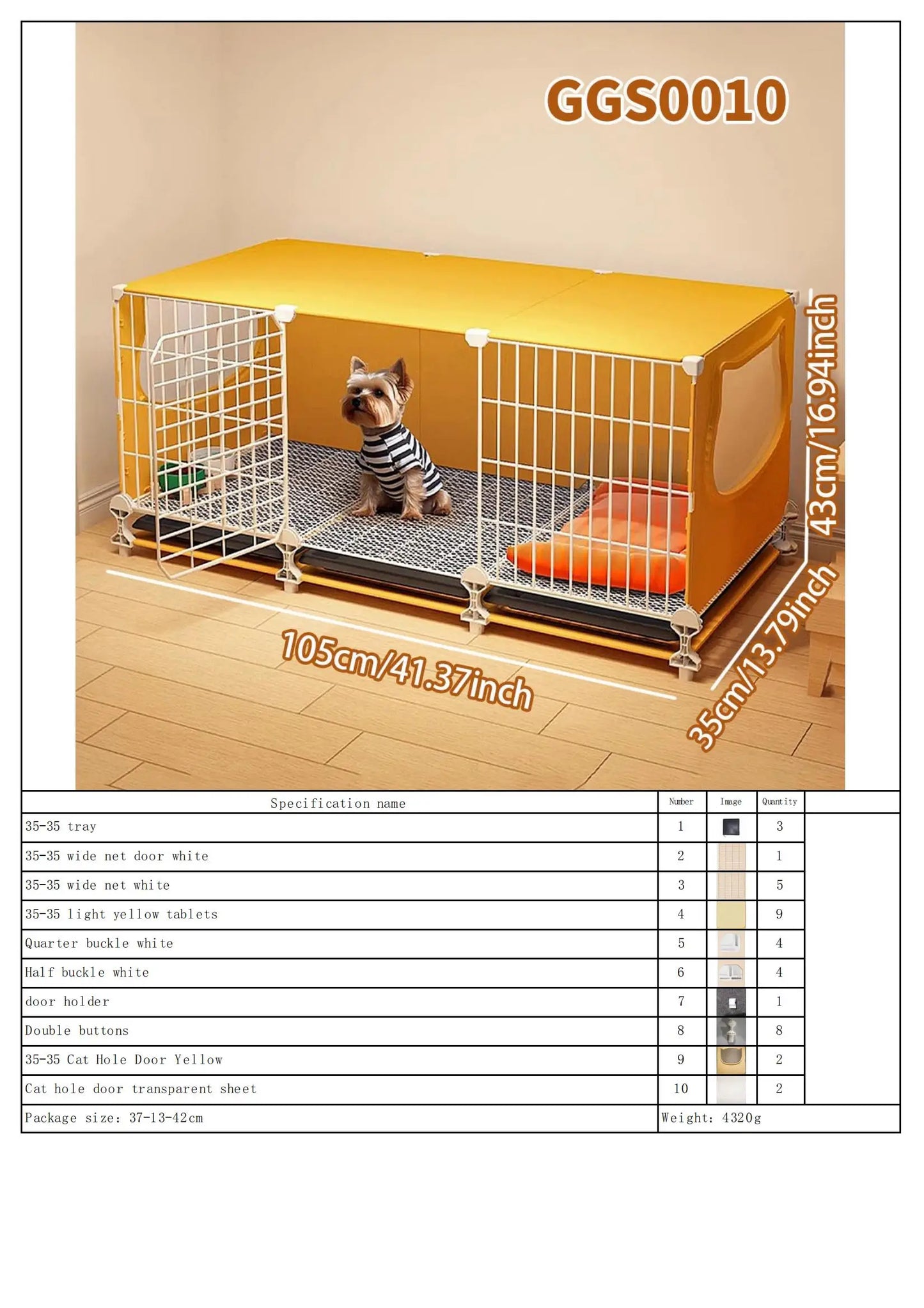 Dog Cage with Tray for Small Dogs Like Pomeranian, Teddy, Bichon, Pet Kennel for Autumn and Winter, Warm Dog Bed for Small Dogs with Separate Toilet