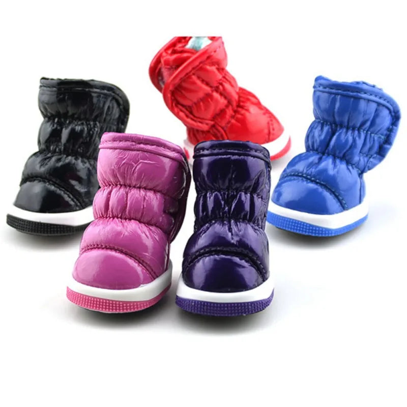 4Pcs/set Pet Dogs Winter Rain Shoes Waterproof Dog Snow Boots