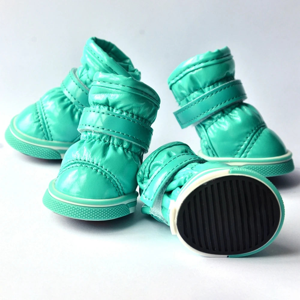4Pcs/set Pet Dogs Winter Rain Shoes Waterproof Dog Snow Boots