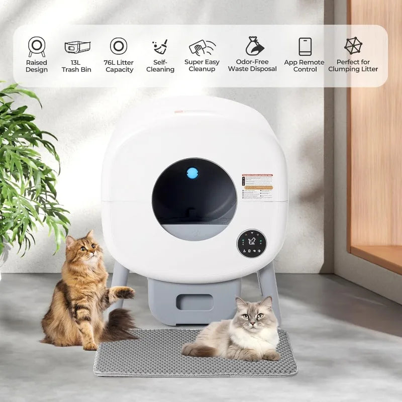 Lunapurr Automatic Litter Box For Multiple Cats Odor Free