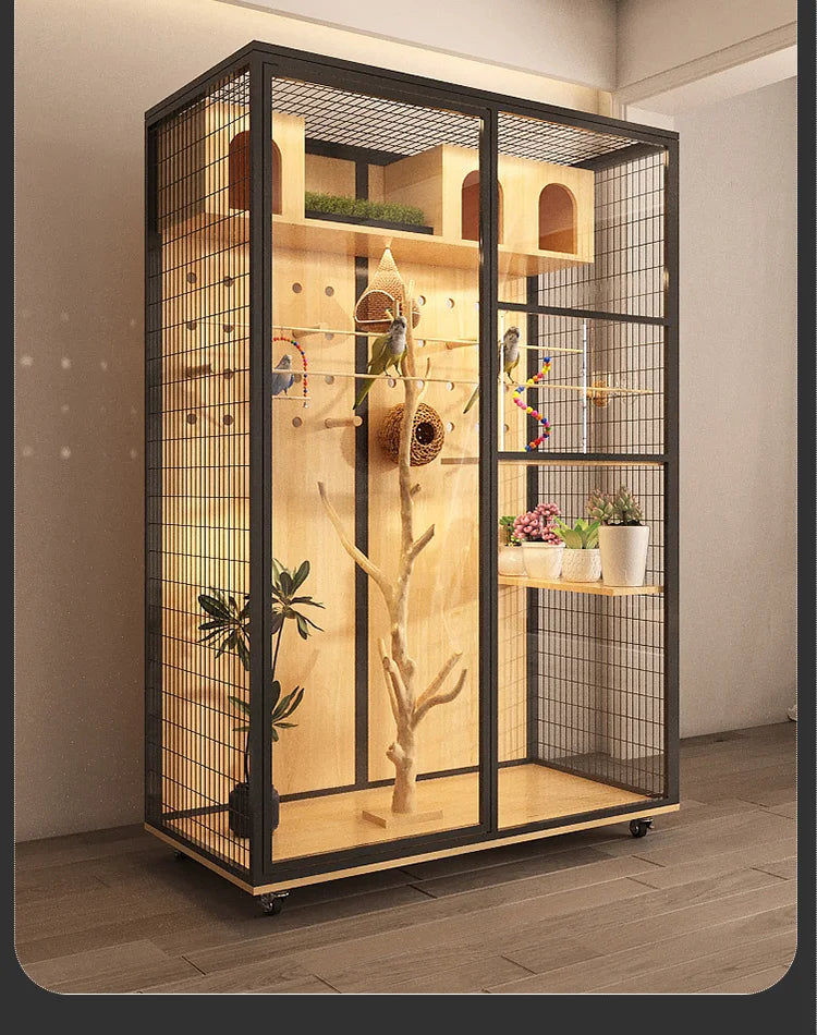 Parrot Xuanfeng solid wood special bird cage