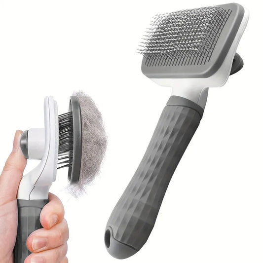 2 In 1 Pet Grooming Brush Massaging Deshedder Easy Cleanup