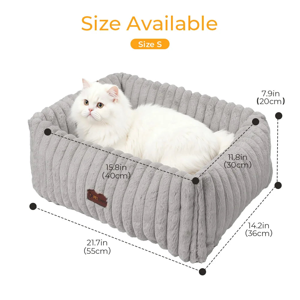 S/M Cat Pet Bed Indoor, Cat Bed, Fluffy Cat Couch with 6 Temperature & 5 Timer Settings & Safety Protection for Cats Dogs Puppy