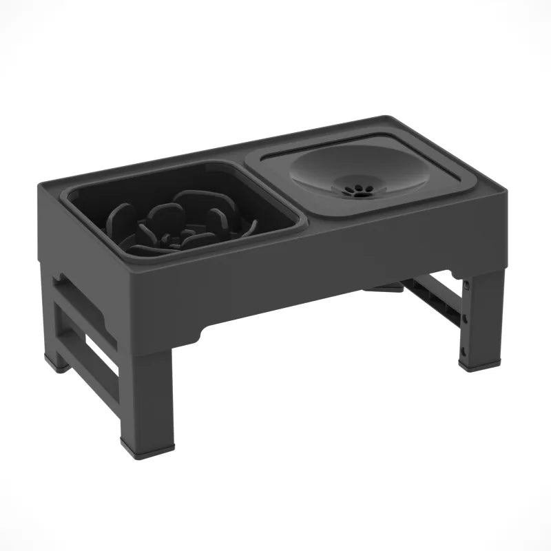 3 In 1 Stainless Steel Pet Slow Feed Water Bowls Set