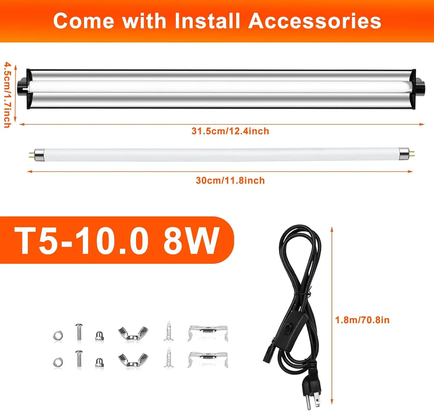 Aquarium LED Light Slim Clip On Fish Tank Waterproof Lighting