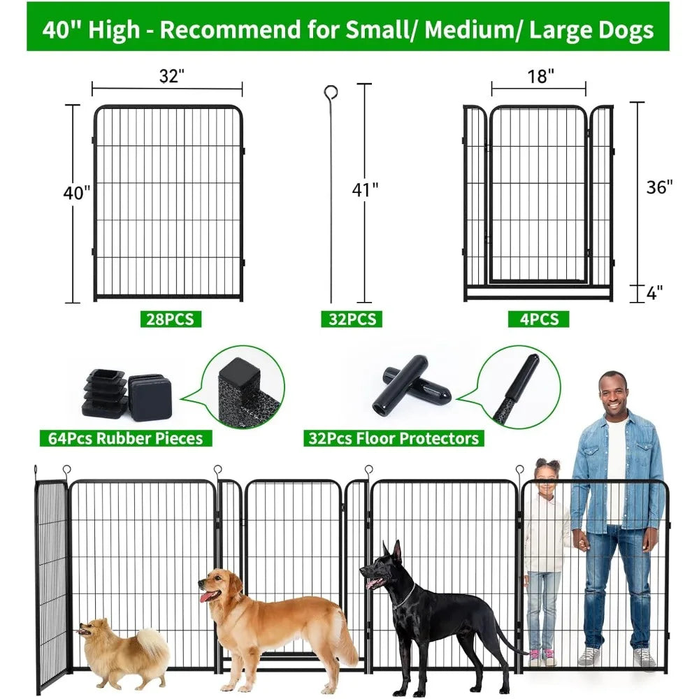 Hign-concerned Wide Dog Fence Outdoor Heavy Anti Rust
