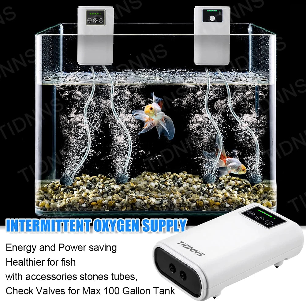 Portable USB Oxygen Pump For Fish Tank 6000mAh Battery
