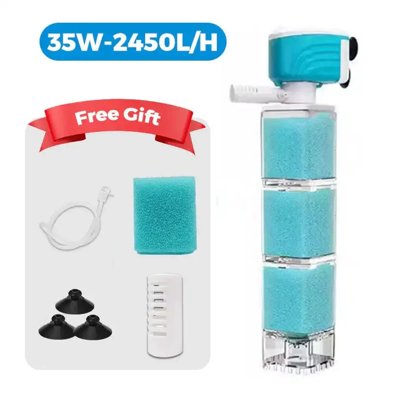 Automatic Aquarium Filter System 4W 220V Built In Pump