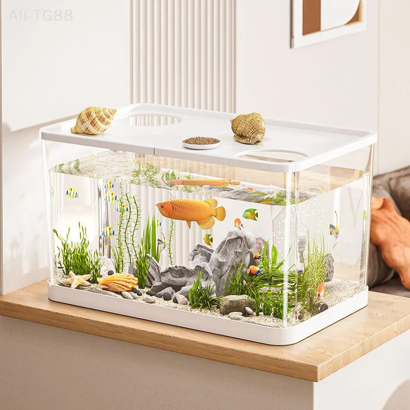 Durable Mini Fish Tank With Transparent Lid For Turtles