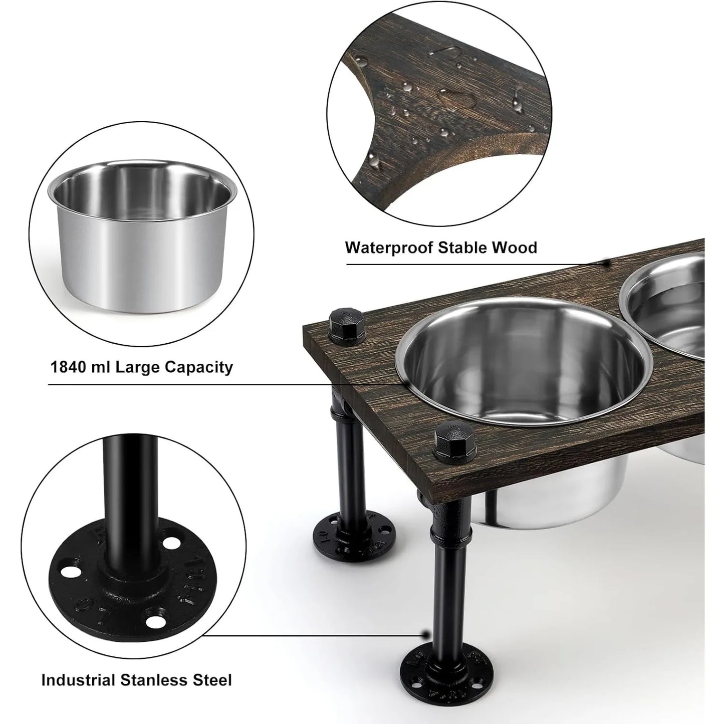 Raised Dog Bowl Stand For Large Dogs Farmhouse Feeder Bowls