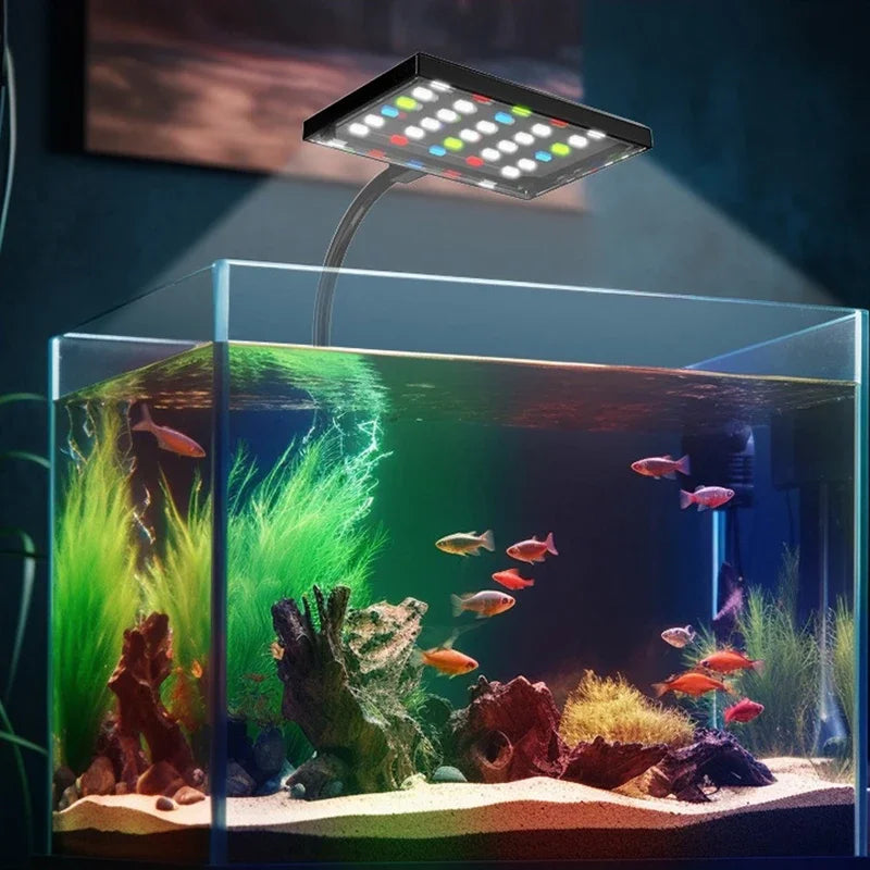 USB Aquarium LED Light Full Spectrum Aquatic Plant Grow Lamp Fish Tank Adjustable Brightness Dimmable Timed 360° rotatable Ligh
