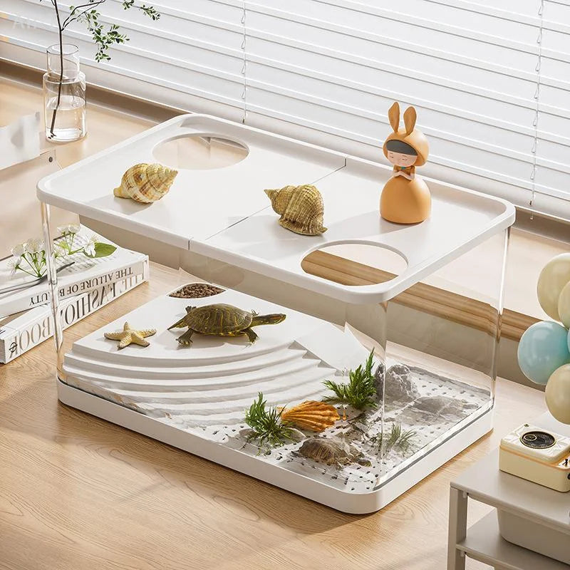 Durable Mini Fish Tank With Transparent Lid For Turtles