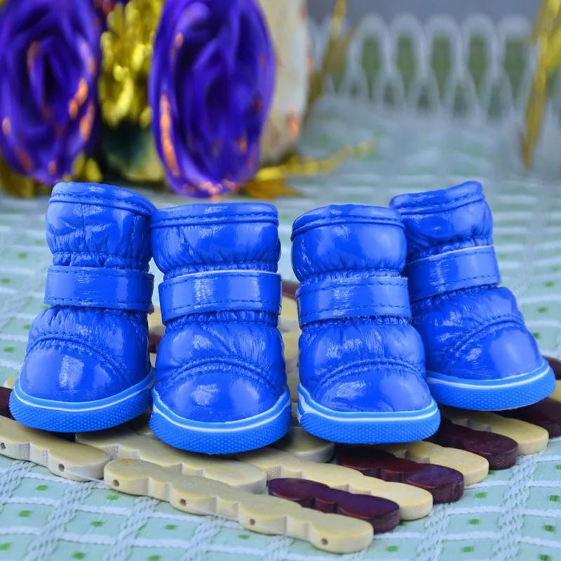 4Pcs/set Pet Dogs Winter Rain Shoes Waterproof Dog Snow Boots