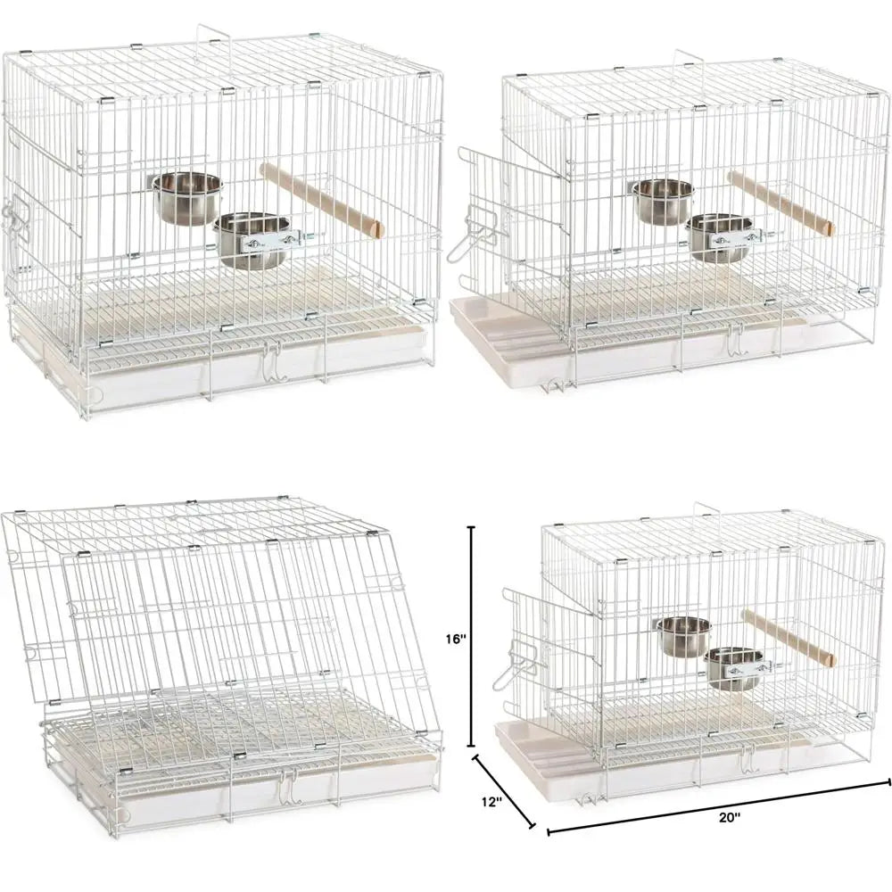 spacious white 20x12.5x15.5 travel bird cage