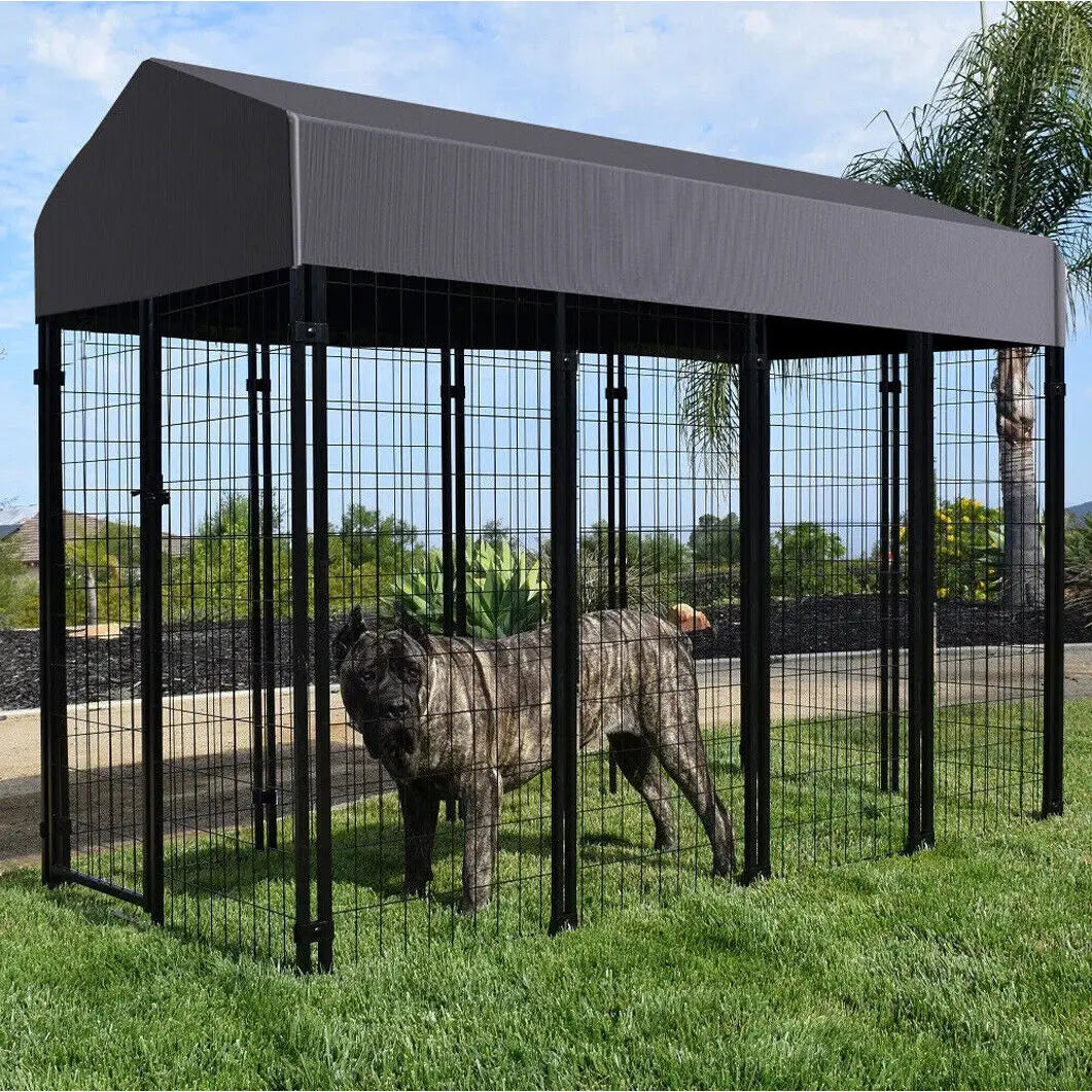 Oversize Dog Cage With Roof Outdoor Run Enclosure Fence