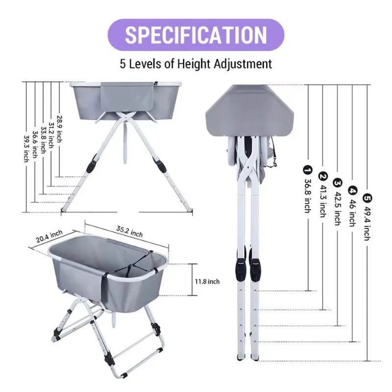 Dog Litter Elevated Foldable Dog Bath Tubs For Large Pets