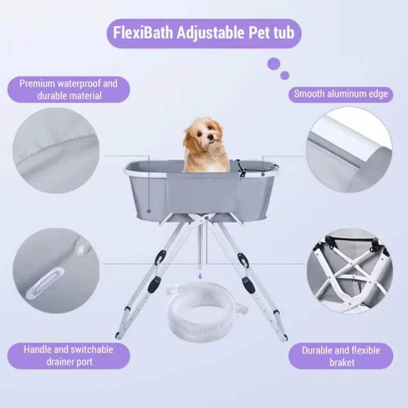 Dog Litter Elevated Foldable Dog Bath Tubs For Large Pets