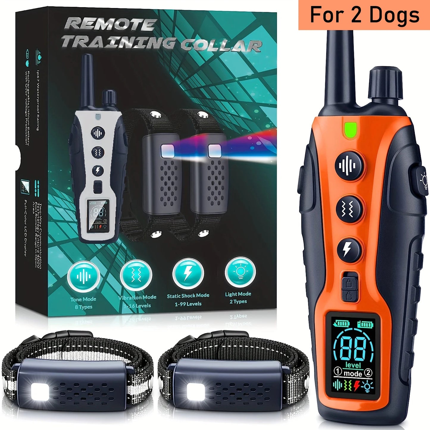 WXRPET RS3 Dog Training Collar Remote Beep Vibration 3300Ft