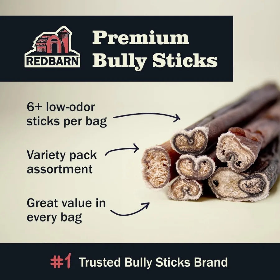 All Natural 58 Bully Sticks For Dogs Variety Pack Odor