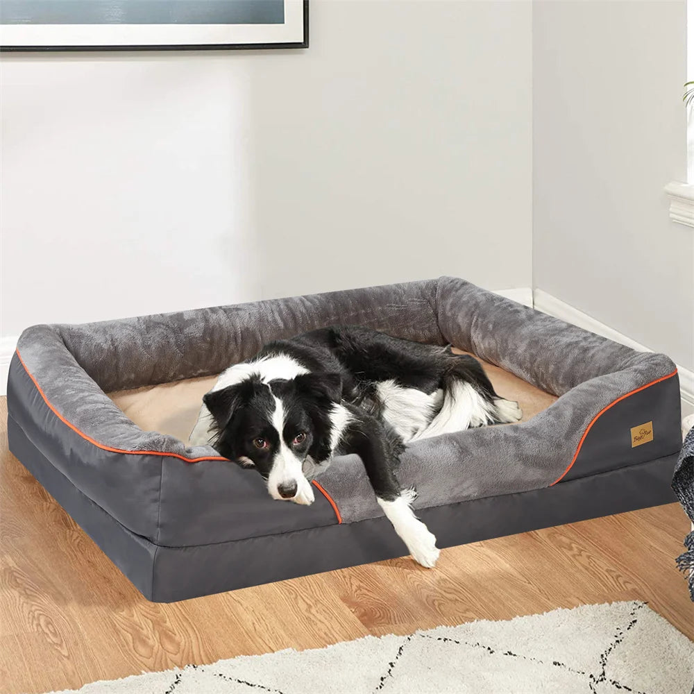 BORWART Orthopedic Memory Foam Dog Bed For Large Dogs