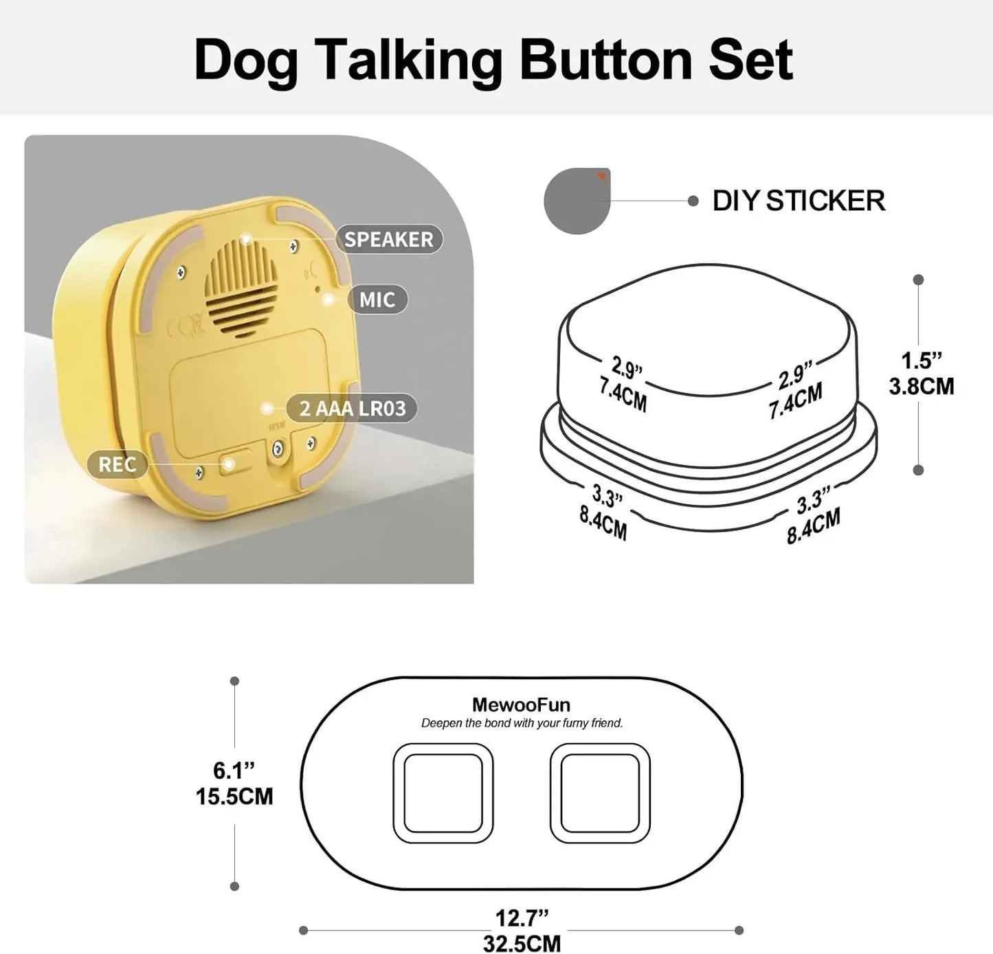 Mewoofun Dog Buttons for Communication Talking Training