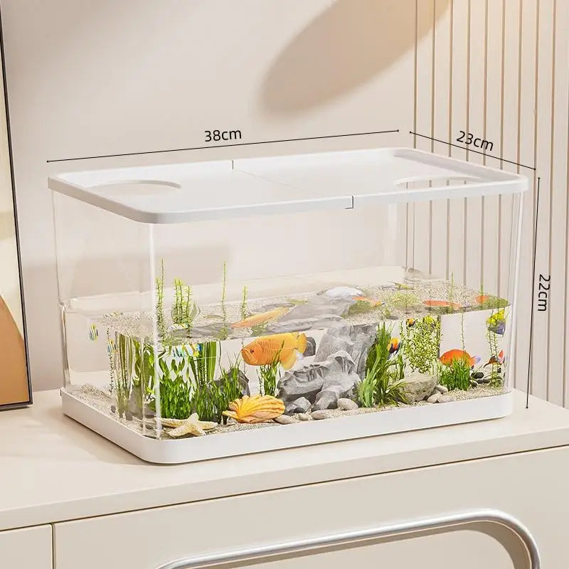 Durable Mini Fish Tank With Transparent Lid For Turtles