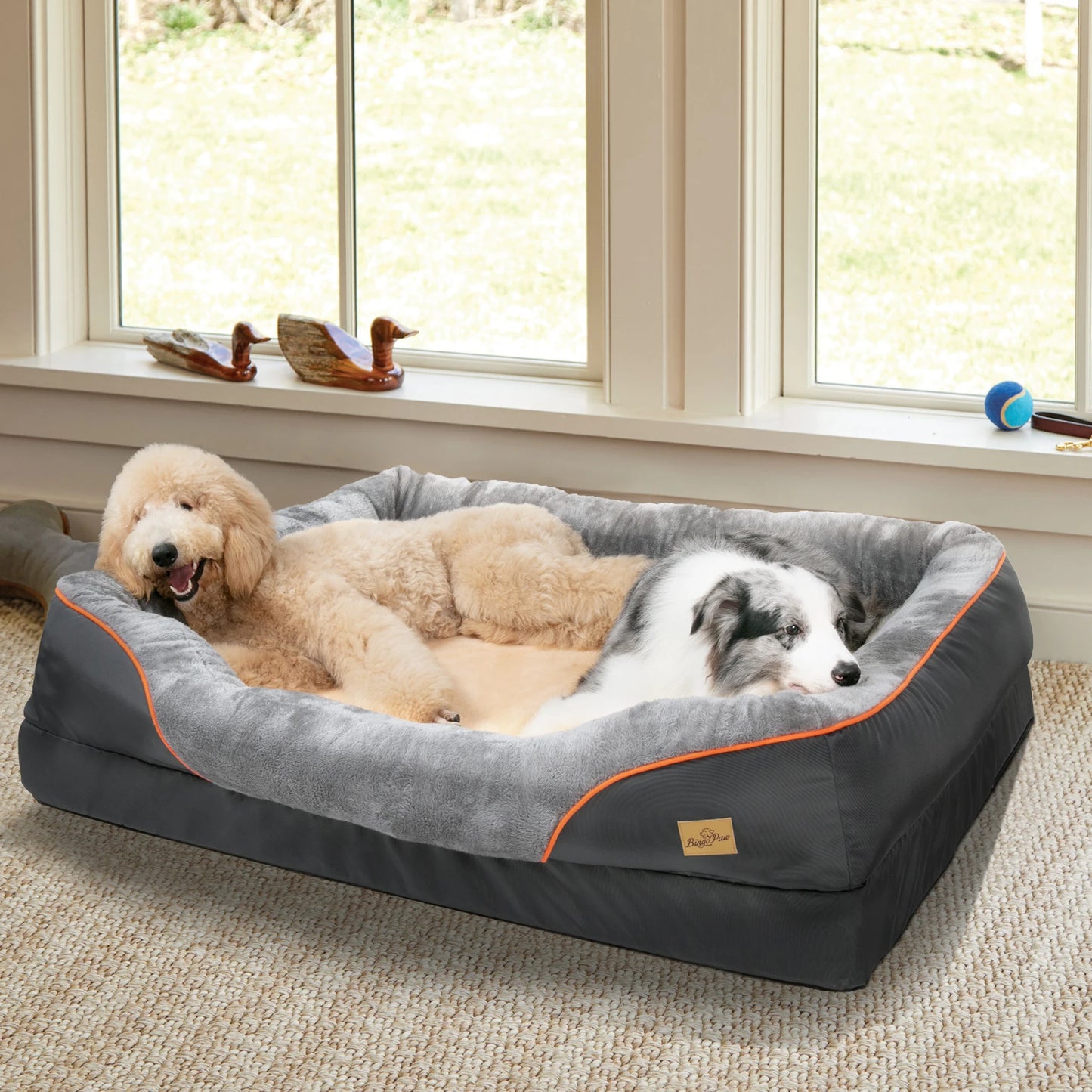 BINGOPAW Large Dog Bed Ultra Cozy Fleece Waterproof Cover