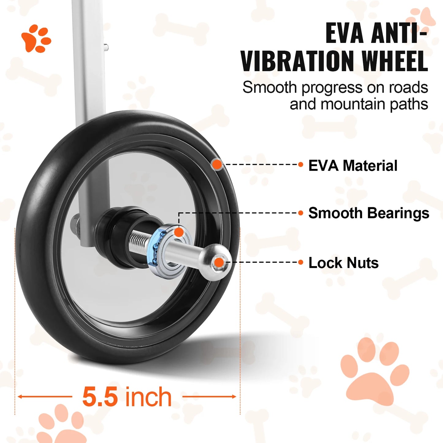 SucceBuy 2 Wheels Dog Wheelchair for Back Legs Pet Wheelchair Dog Cart/Wheelchair for Disabled Paralysis Hind Limb Weak Pet