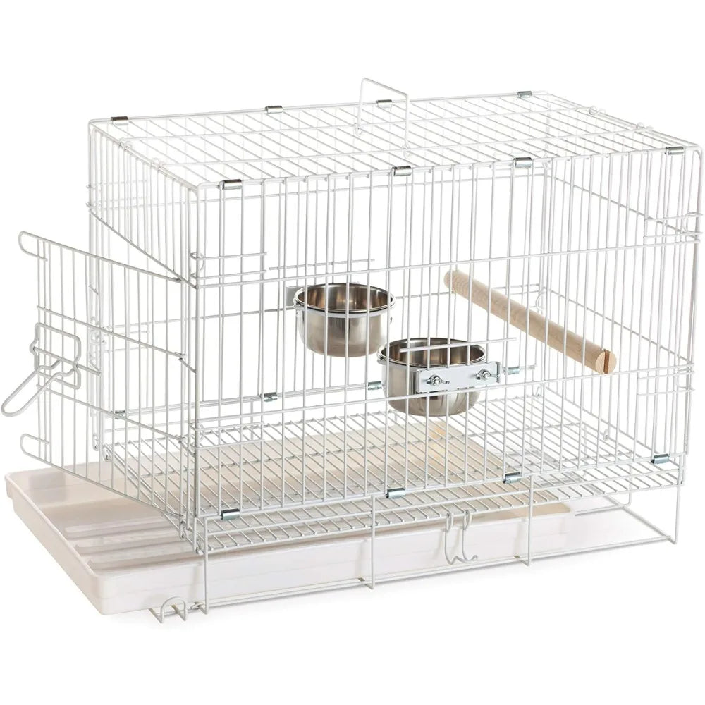 spacious white 20x12.5x15.5 travel bird cage