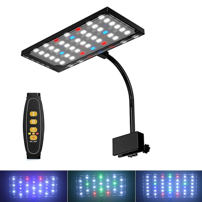 USB Aquarium LED Light Full Spectrum Aquatic Plant Grow Lamp Fish Tank Adjustable Brightness Dimmable Timed 360° rotatable Ligh